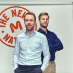 Meatable co-founders in front of Meatable The New Natural logo