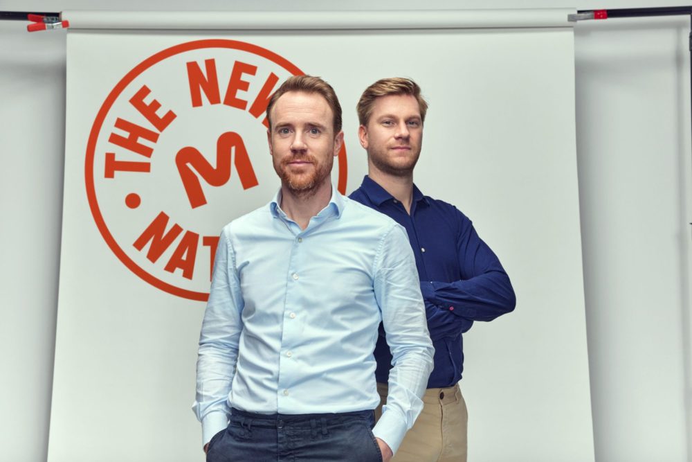 Meatable co-founders in front of Meatable The New Natural logo