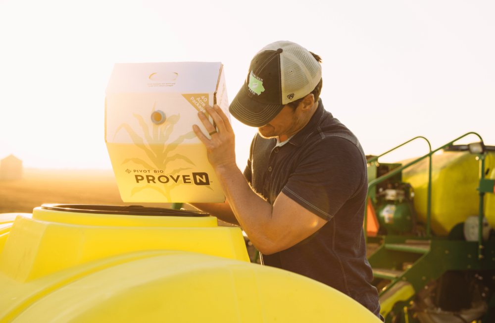 Pivot Bio Proven being used by farmer