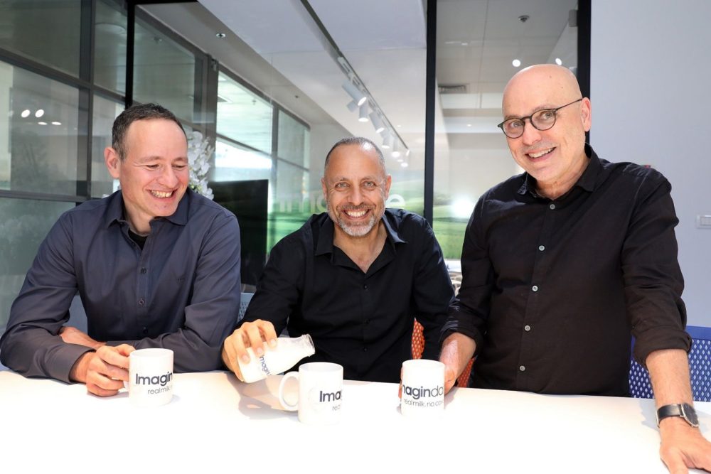 Imagindairy co-founders Dr.Tamir Tuller, Dr.Eyal Afergan, and Dr. Arie Abo.