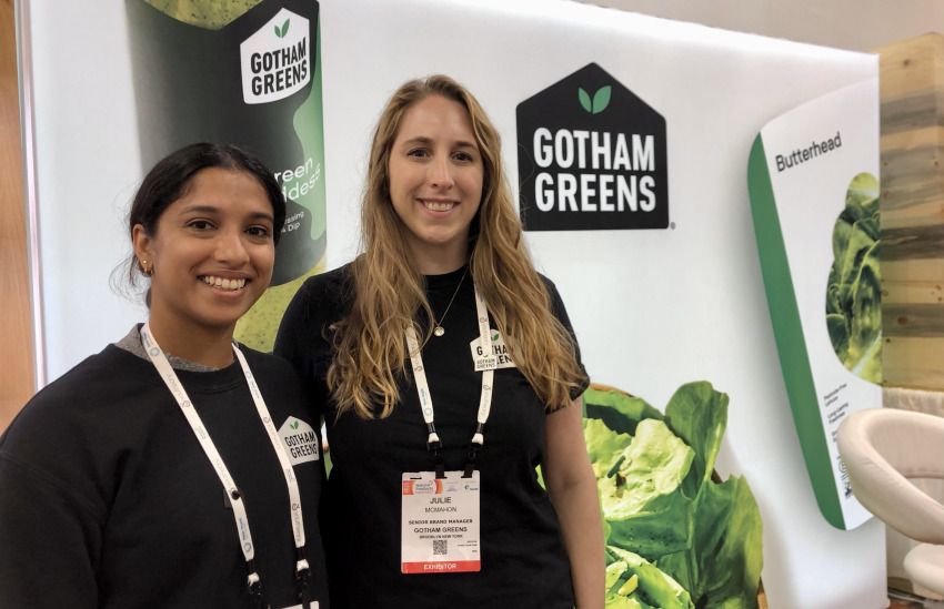 Vidushi Bhargava and Julie McMahon from indoor farming co Gotham Greens at Expo West, 2023. 