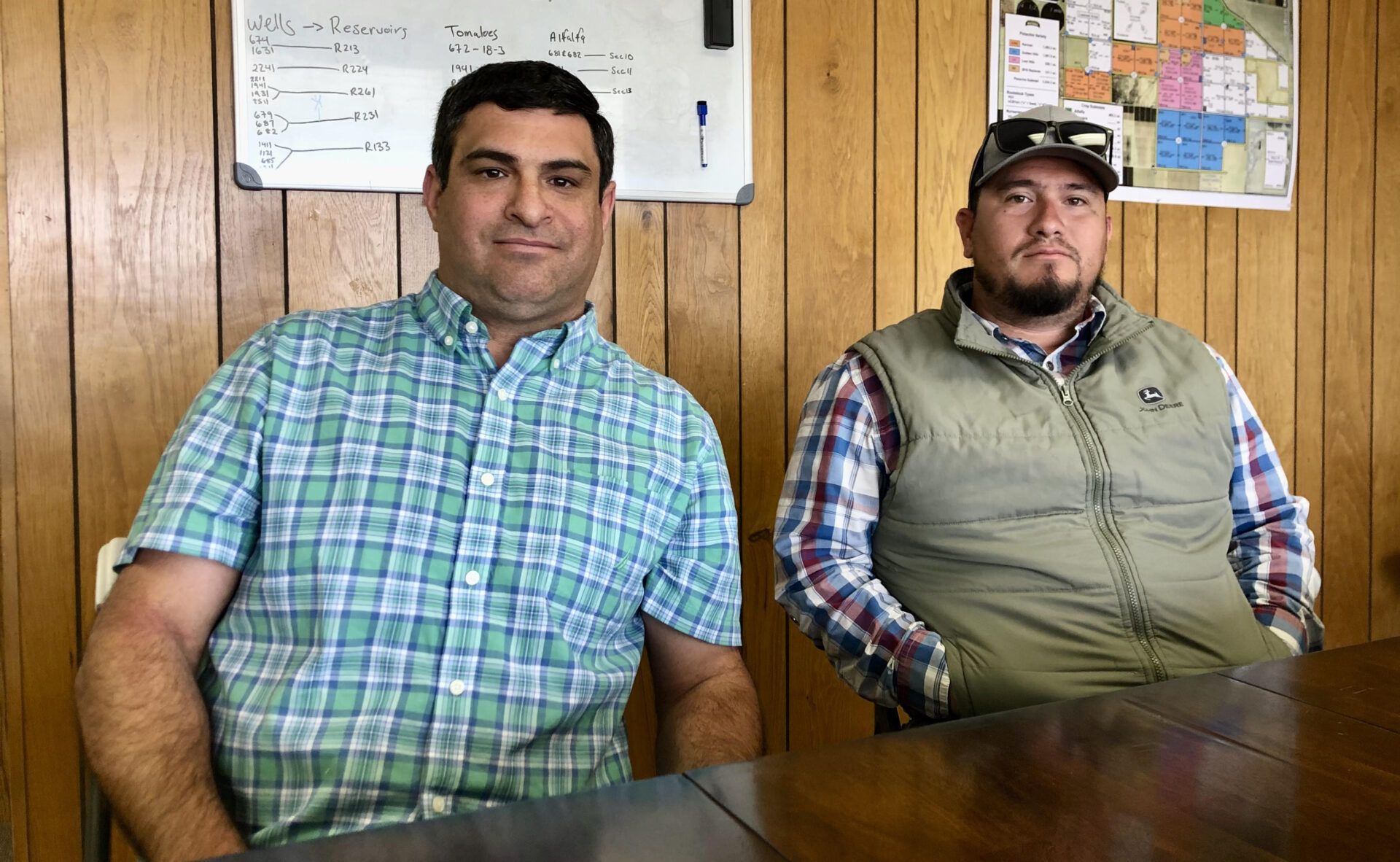 Marc Capetillo, farm manager, and Eddie Sauceda, field supervisor, at Materra Farming