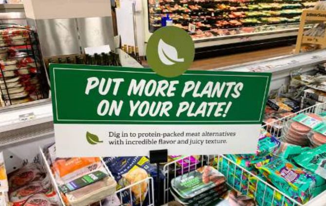 Plant-based merchandising at Sprouts Farmers Market