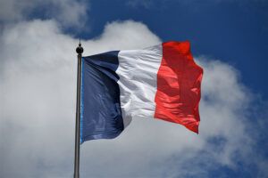 French flag, Paris, France.