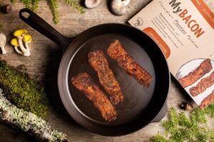 Mycelium-based MyBacon. Image Credit: MyForest Foods