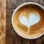 Heart-shaped latte art coffee