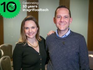 AgFunderNews managing editor Louisa Burwood-Taylor and Climate Corp founder David Friedberg