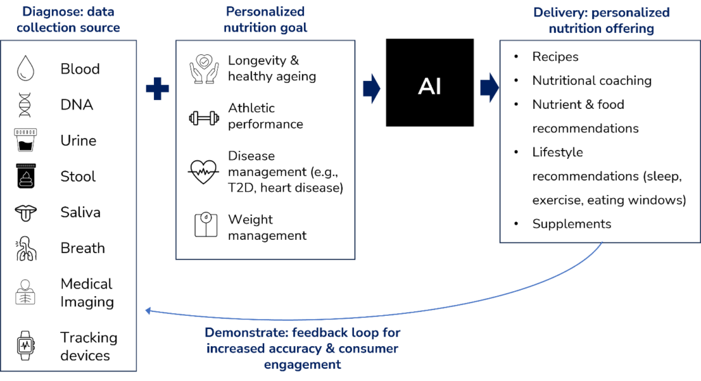 Peakbridge flow chart AI in nutrition and health
