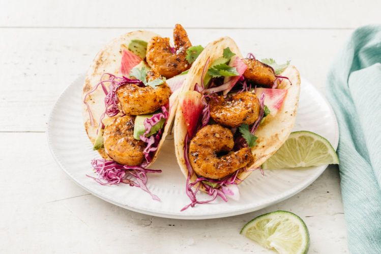 New Wave Foods shrimp tacos
