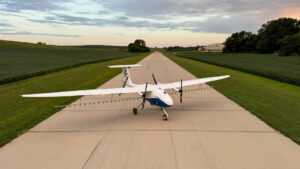 Pelican Spray will conduct a live flight demonstration in Seneca, Kansas, on August 22. Image credit: Pyka