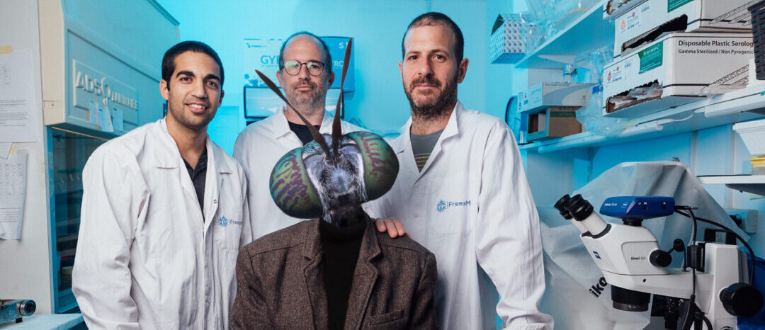 FreezeM cofounders Dr. Idan Alyagor (CTO), Dr. Yuval Gilad (CEO), and Dr. Yoav Poiliti (VP R&D). Image credit: FreezeM