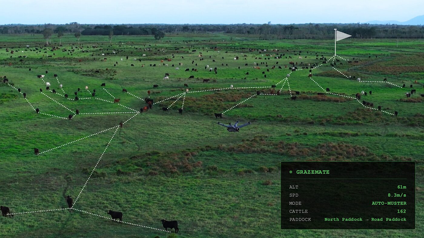 GrazeMate drone in action Image credit: GrazeMate