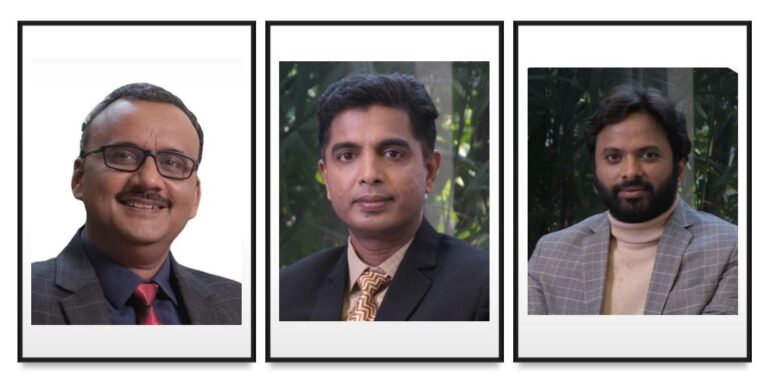 L-R: BigHaat cofounders Sachin Nandwana, Sateesh Nukala, and Kiran Vunnam. Image credit: BigHaat