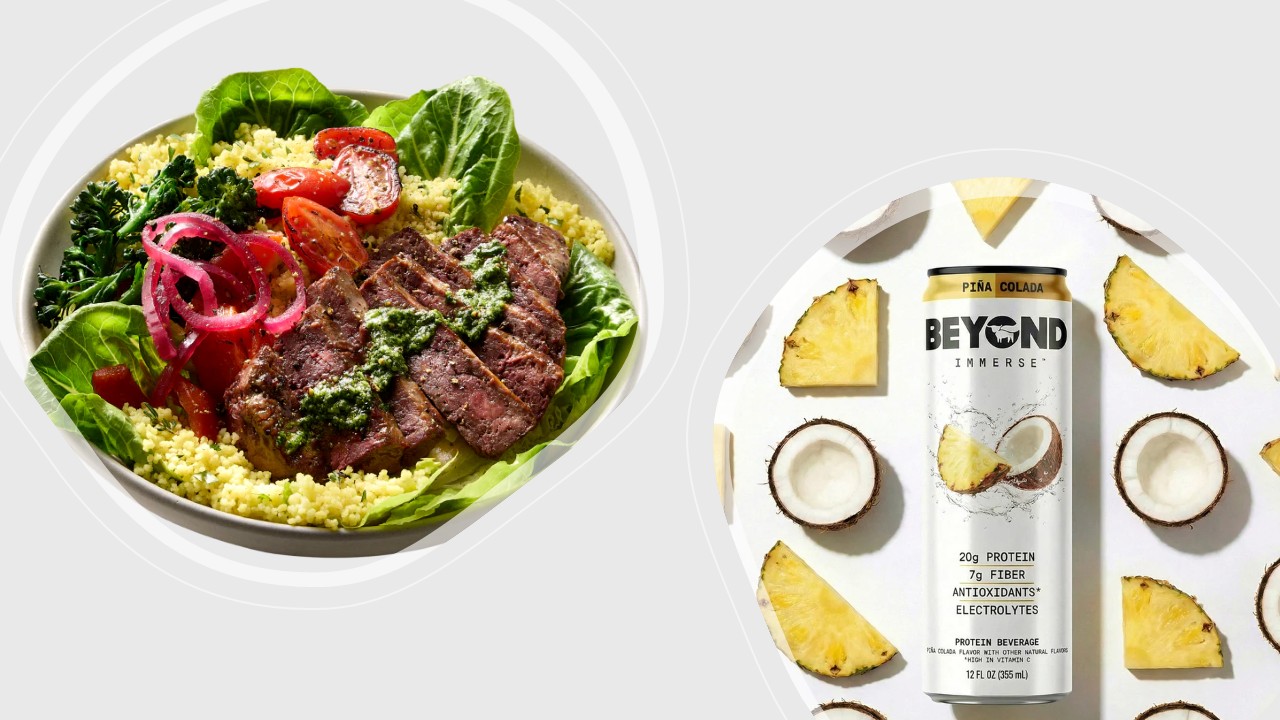 Beyond has been testing its Beyond Steak Filet and Beyond Immerse beverages direct to consumer via its Beyond test kitchen. Image credits: Beyond Meat