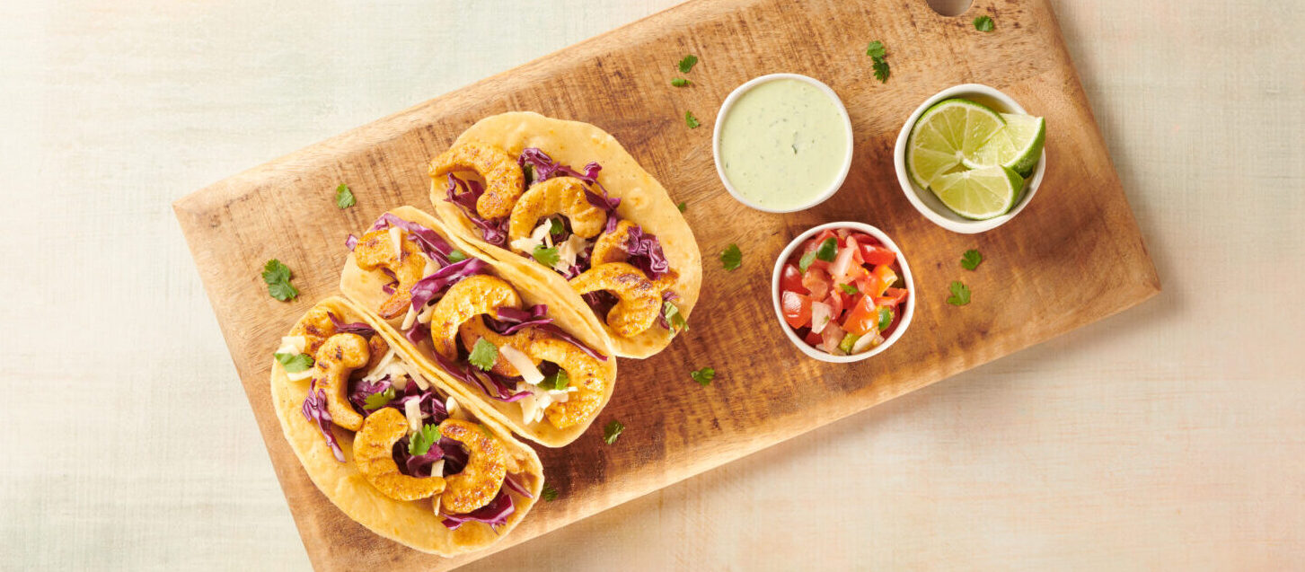 Baja shrimp tacos with Bayou Best shrimp. Image credit: Bayou Best Foods